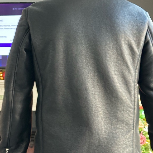 Karl Lagerfeld Black Textured faux leather Jacket - Picture 2 of 8